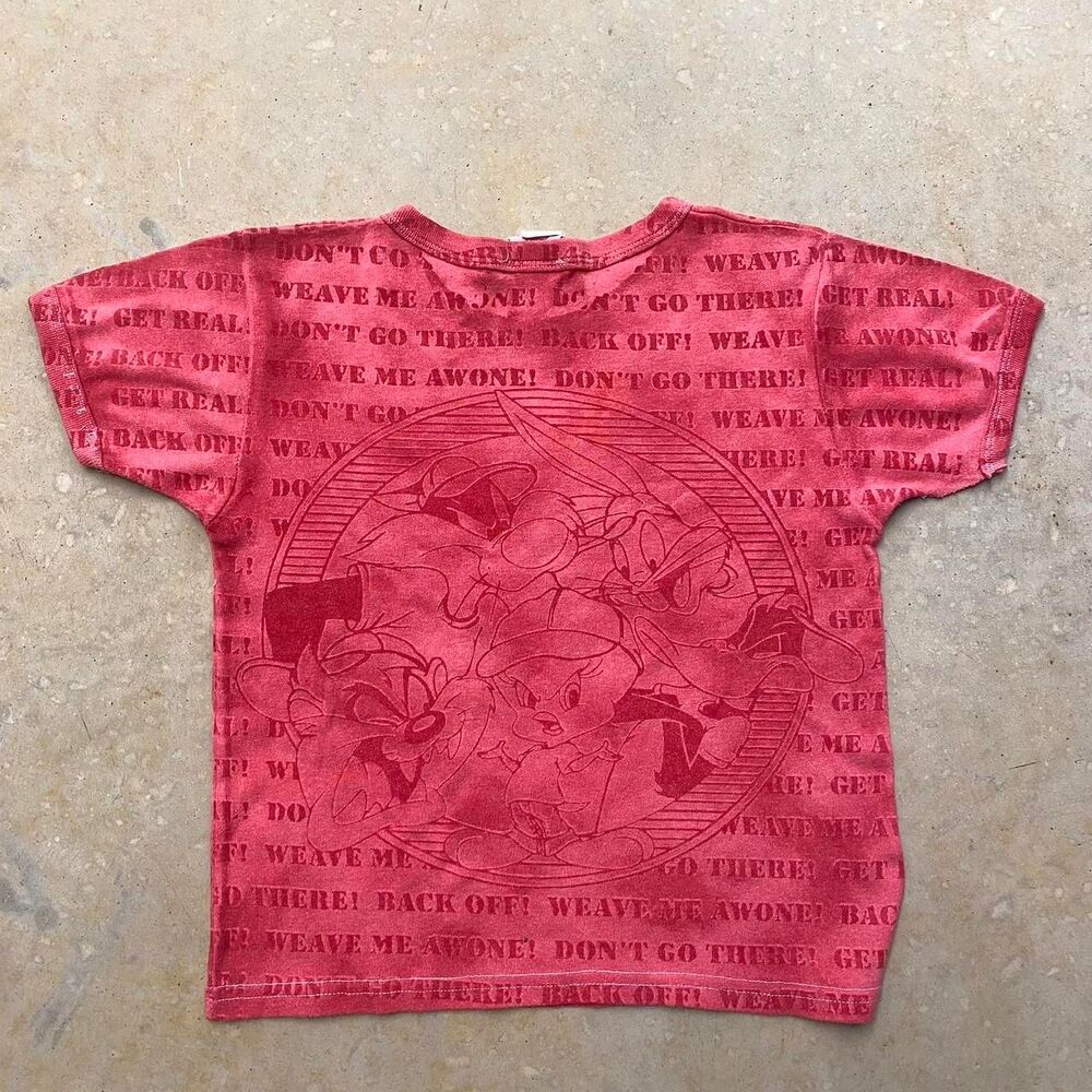 Vintage Y2K Looney Tunes Characters Double Sided Graphic Tee • 1996